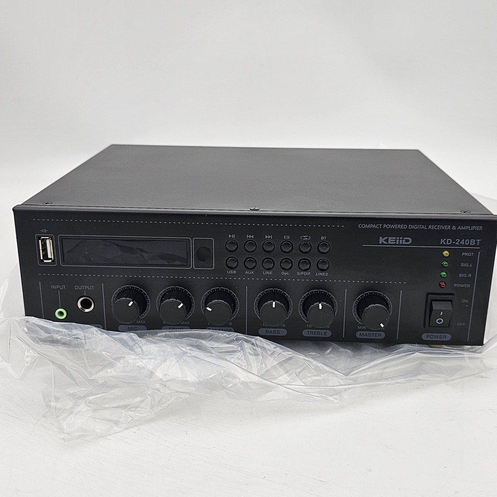 KEiiD KD-240BT Compact Powered Digital Receiver & Amplifier Bluetooth Black