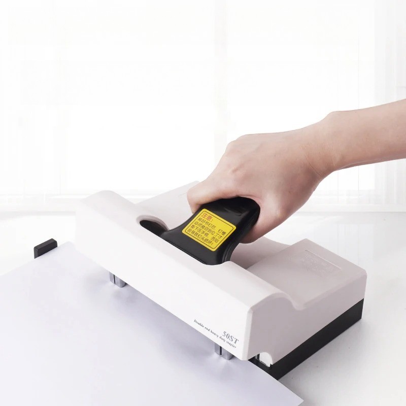 Stapler for 50 Pages, Two Staples on Both Ends, Two Needles,