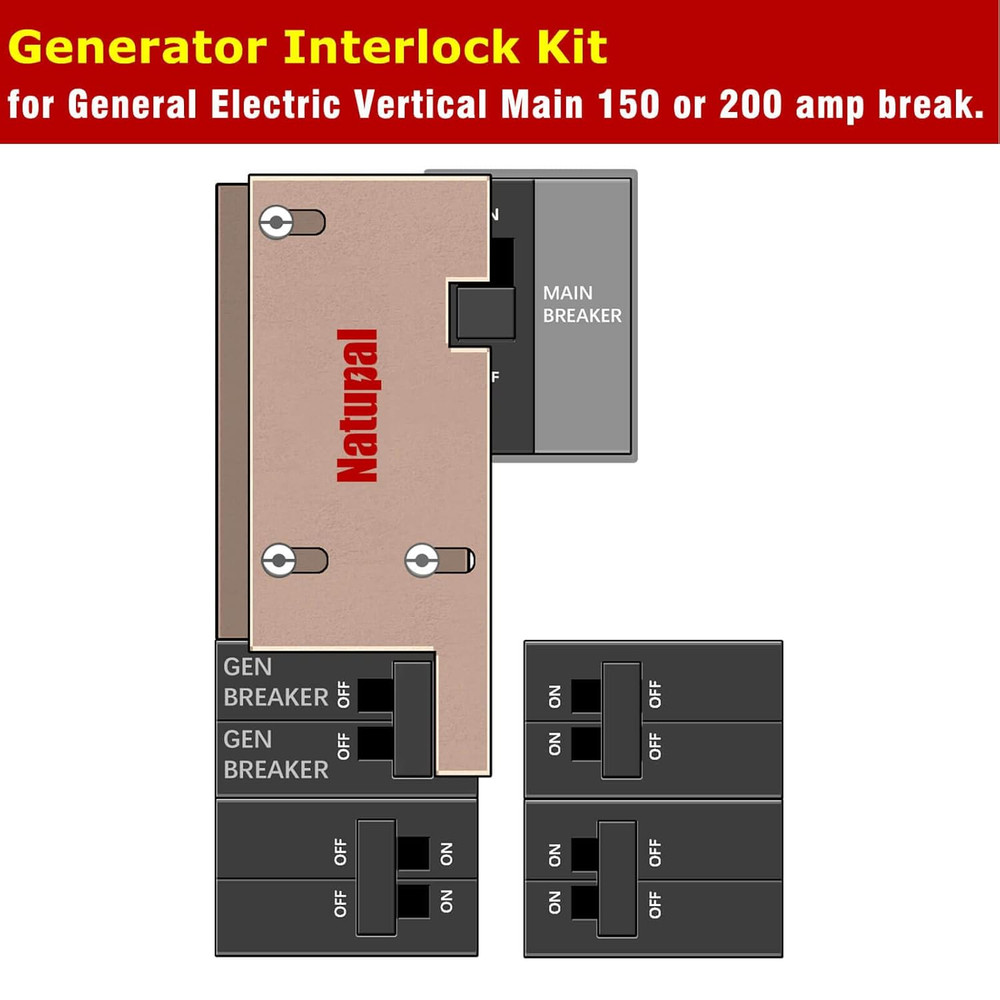 Generator Interlock Kit Compatible with General Electric Vertical Main 150 or 20