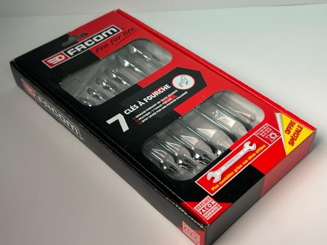 NEW Facom 7pc Double Open End Wrench Set 6/7,8/9,10/11,12/13,14/15,16/17,18/19mm
