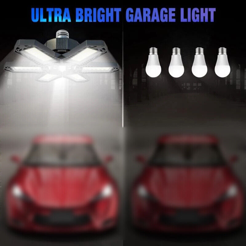 2-10X LED Garage Lights Deformable 900W Super Bright Work Shop Ceiling Lamps USA