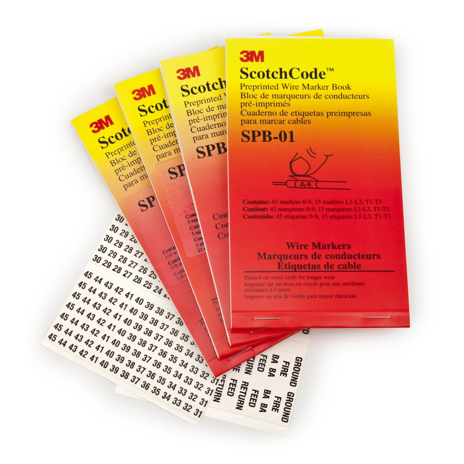 3M ScotchCode Pre-Printed Wire Marker Book SPB-08