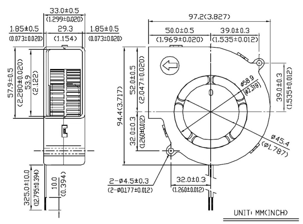 Delta Electronics BFB1012H Server Blower Cooling Fan 97x95x33mm 12V 1.2A