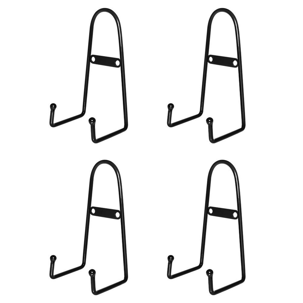 MOCOUM 4 Pack Wall Mount Plate Display Stands, Medium 6 inch, Black