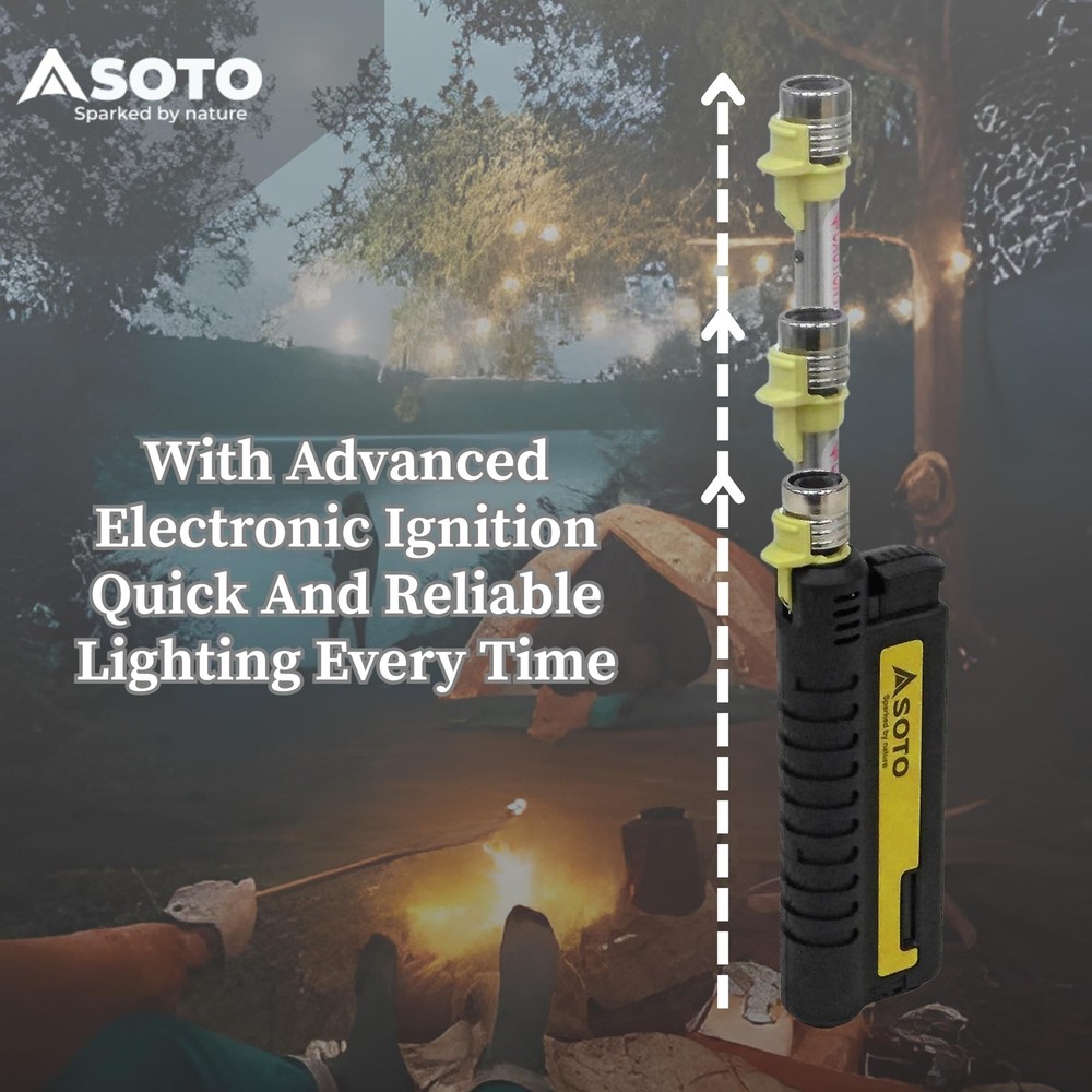 Refillable Pocket Torch Lighter for Camping, BBQ, Grill - Wind-Resistant Butane