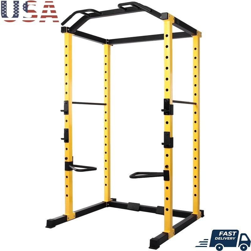 Adjustable Power Cage 1000lb Capacity Multi Function Rack W/ Lat Pull Down New