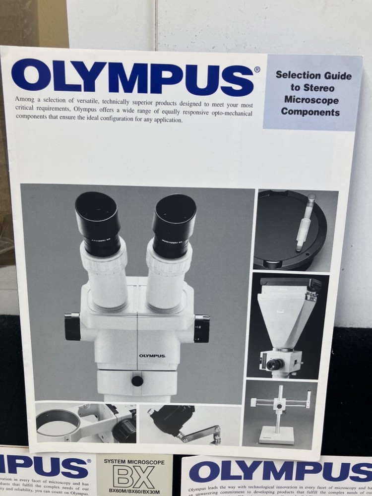 OLYMPUS SYSTEM MICROSCOPES SALES & SPECS BROCHURES LOT ,1996