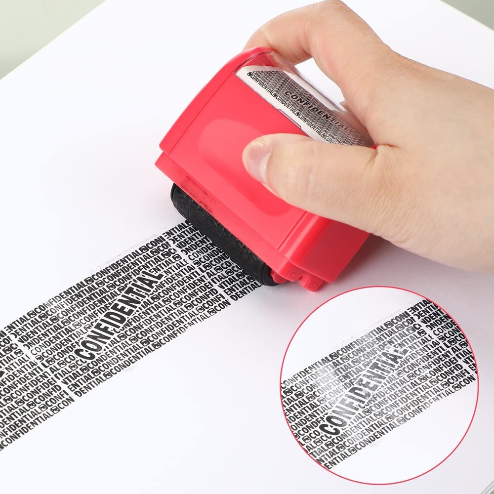 Confidential Roller Stamp for Identity Protection - 2 Pack by TONOS