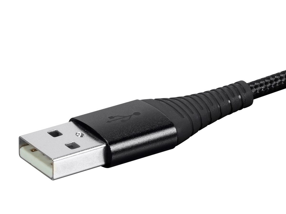 Monoprice USB 2.0 Micro B to Type A Charge & Sync Braided Cable - 3ft - Black