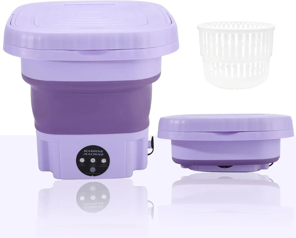 Portable Mini Washing Machine with Spin Dryer | USB Foldable Washer