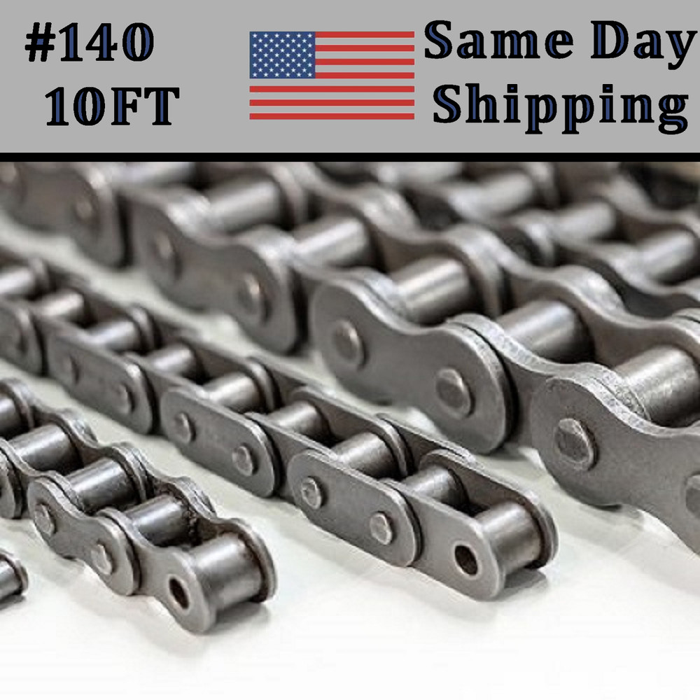 #140 Roller Chain 10 FT With Free Connecting Link - Same Day Priority Shipping