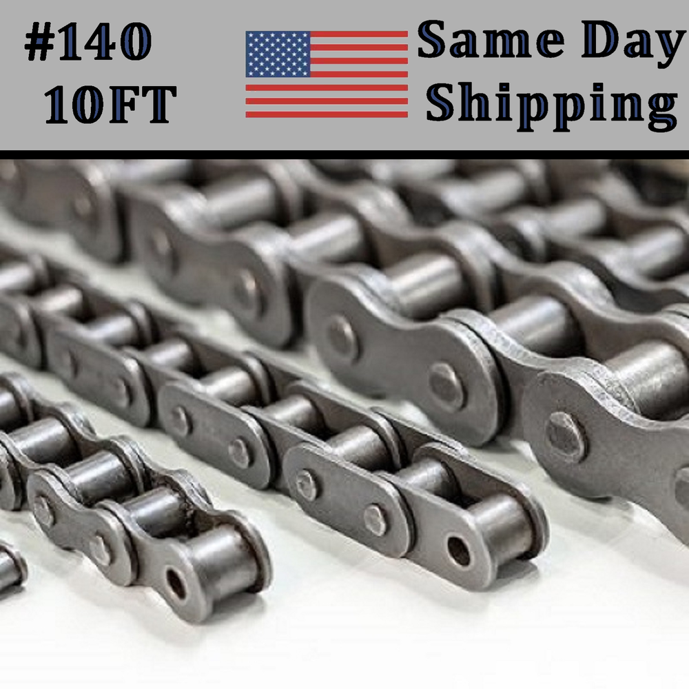 #140 Roller Chain 10 FT With Free Connecting Link - Same Day Priority Shipping