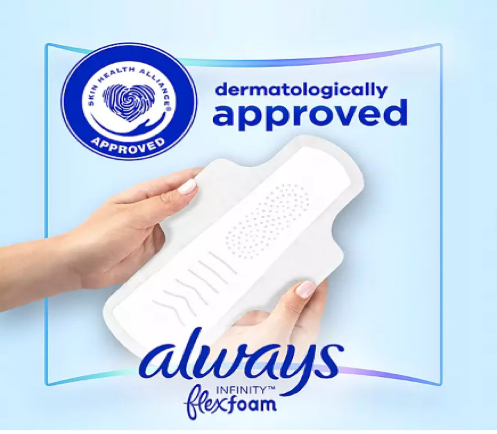 Always Infinity FlexFoam Heavy Flow Pads with Flexi-Wings, Unscented, Size 2, 80