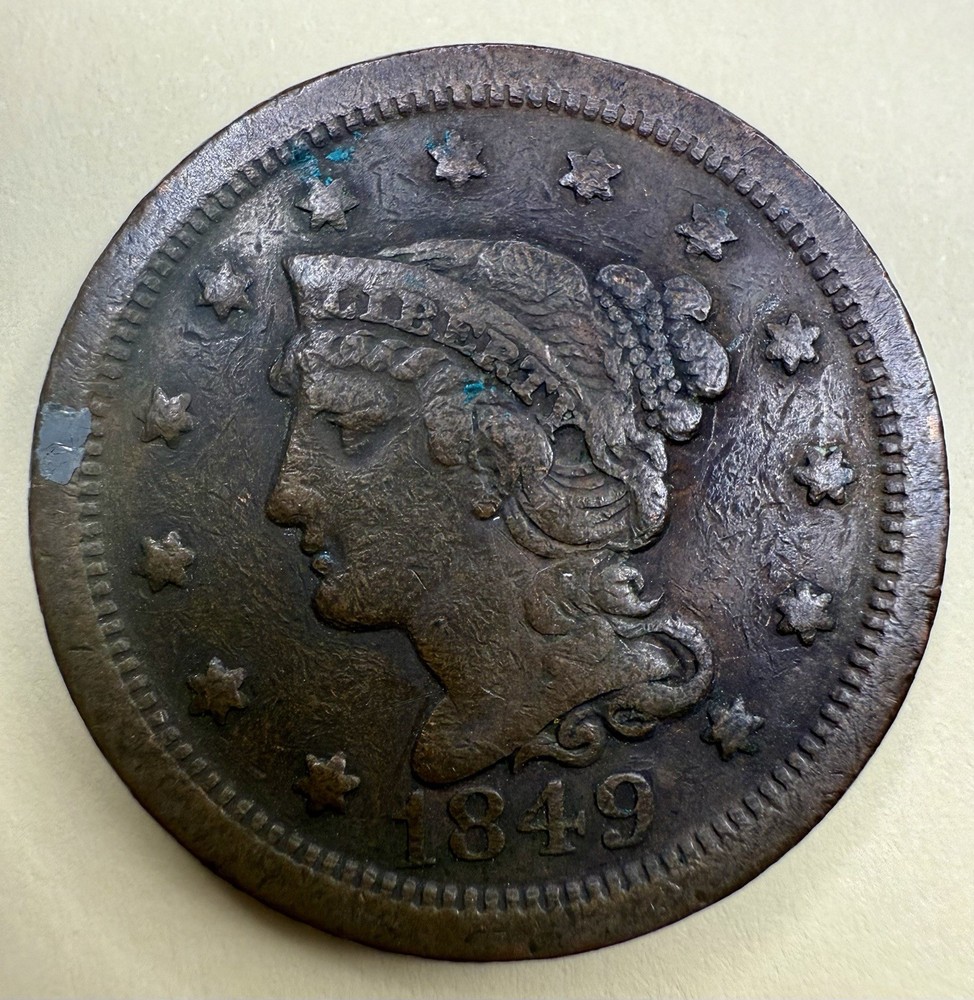 1849 Large Cent – Braided Hair U.S. Copper