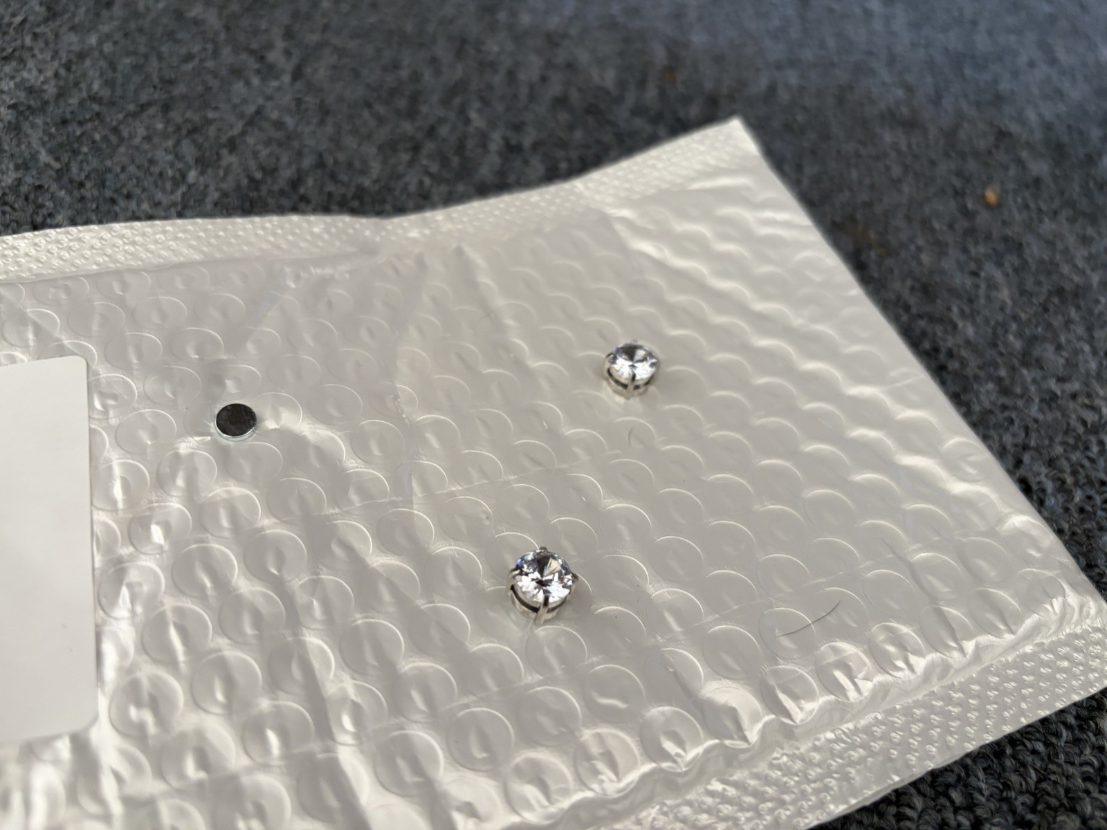 Magnetic Stud Earrings Non Piercing Simulated Zirconia Round Clip Jewelry