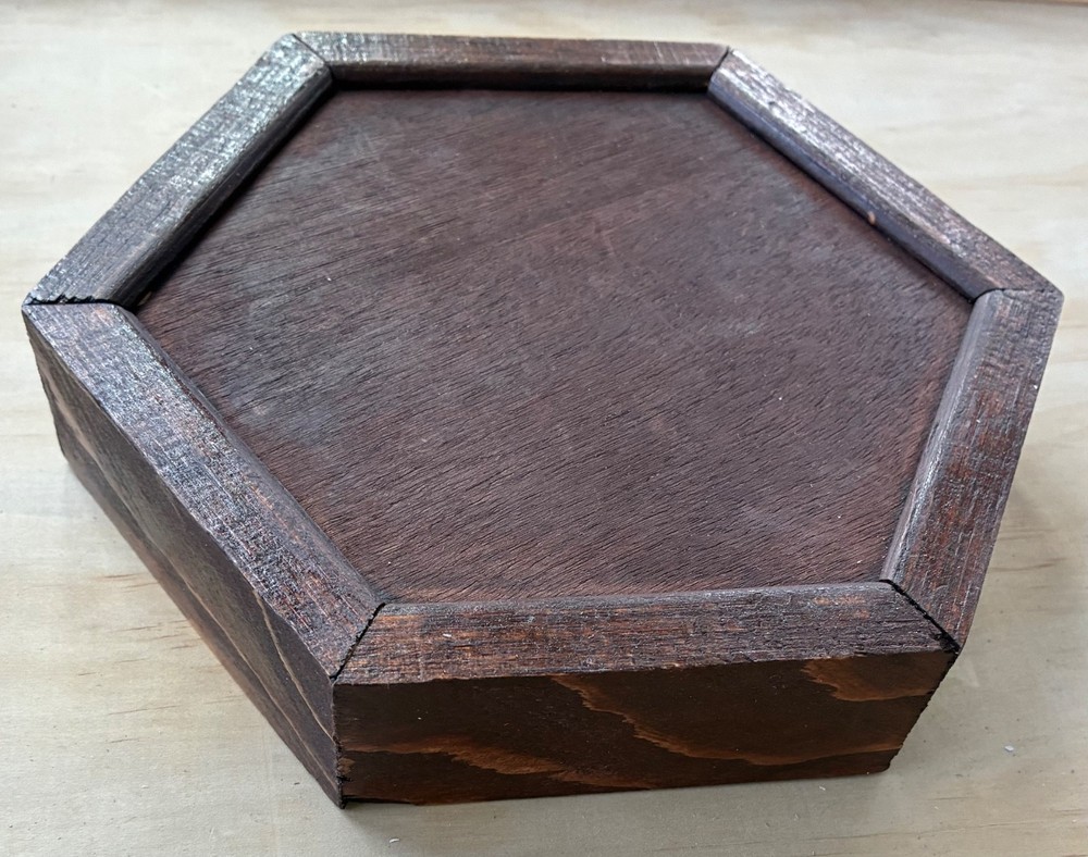 Handcrafted Wood Hexagonal Dice Tray - NEW