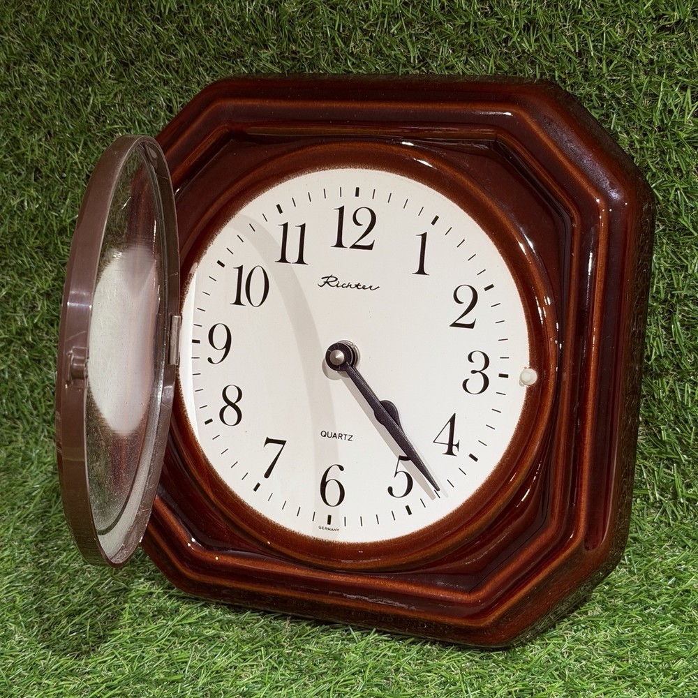 Vintage Richter German Retro Ceramic Wall Clock / Working