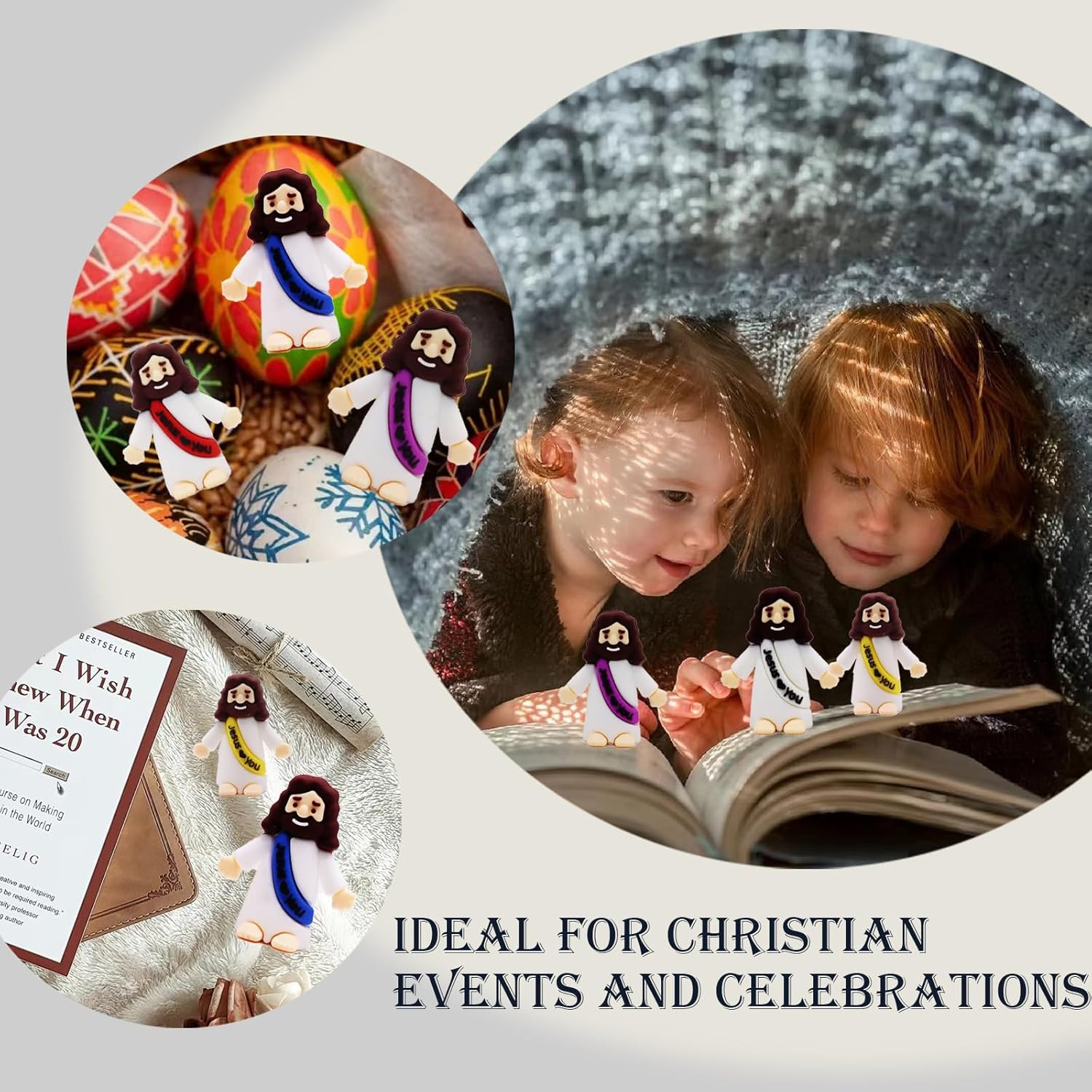 Little Jesus Figures, Mini Jesus Figurines in Bulk, Multicolor Tiny Jesus Figure