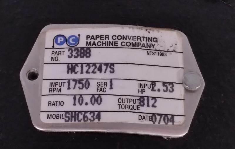 Paper Converting Machine 3388 Right Angle Gearbox 10:1 Ratio