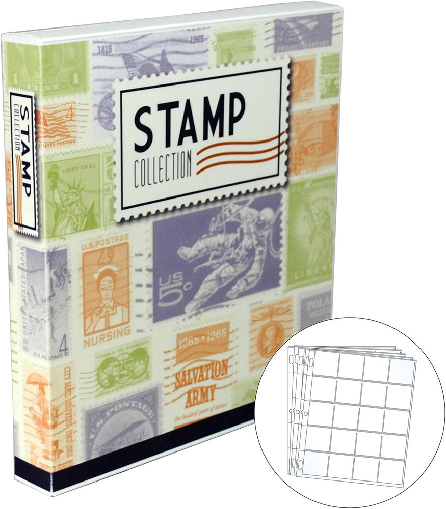 Stamp Collection Album Binder Kit with Pages