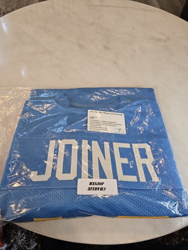 Charley Joiner Autographed/Signed Jersey LEAF COA Blue Custom Jersey