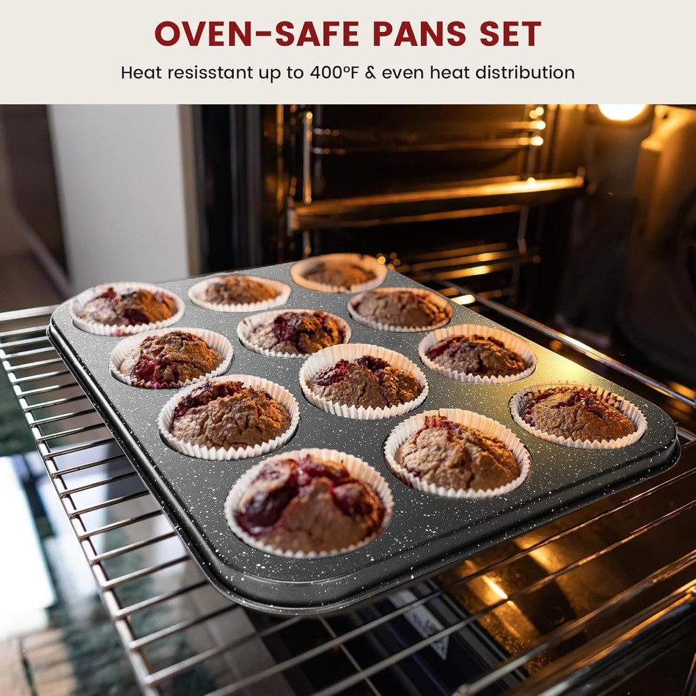 10-Piece Baking Pans Set, Bakeware Sets Nonstick, Baking Set for Oven Cooking, S