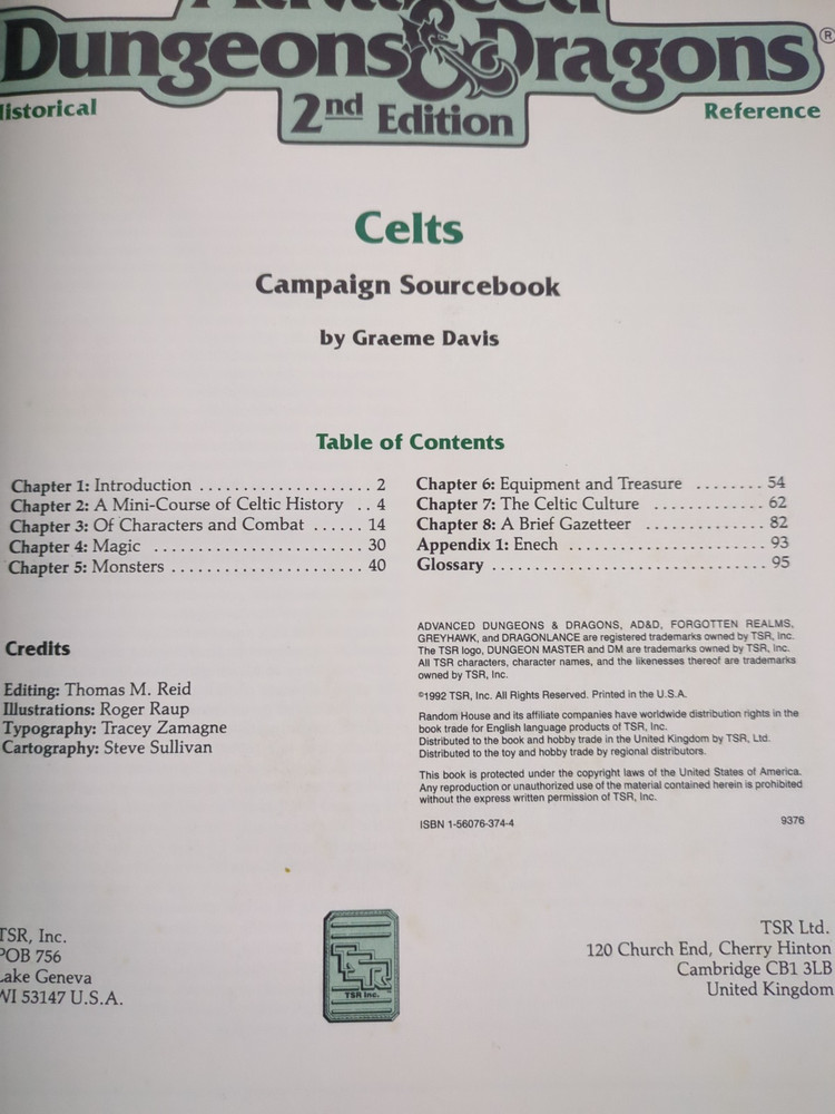 AD&D 2nd edition - Celts Campaign Sourcebook - 1992