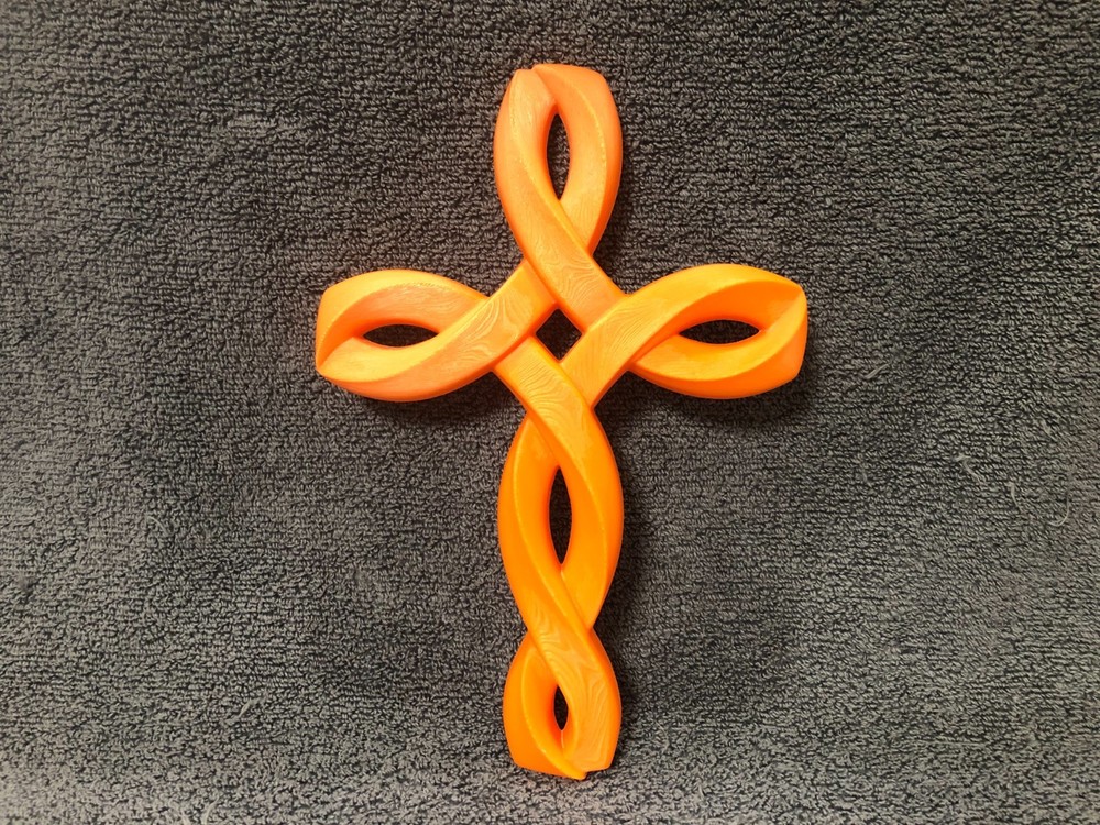 3d Printed Religious Celtic Knot Cross Orange (hardware included)