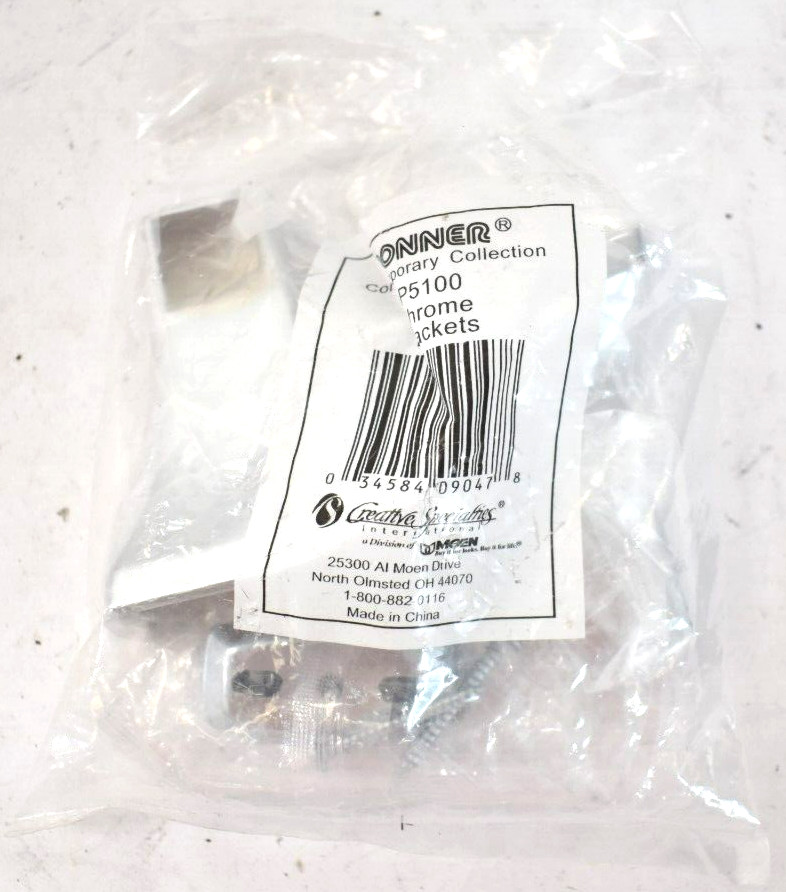 Donner Contemporary Collection Chrome Finish Brackets P5100 Bathware Pack