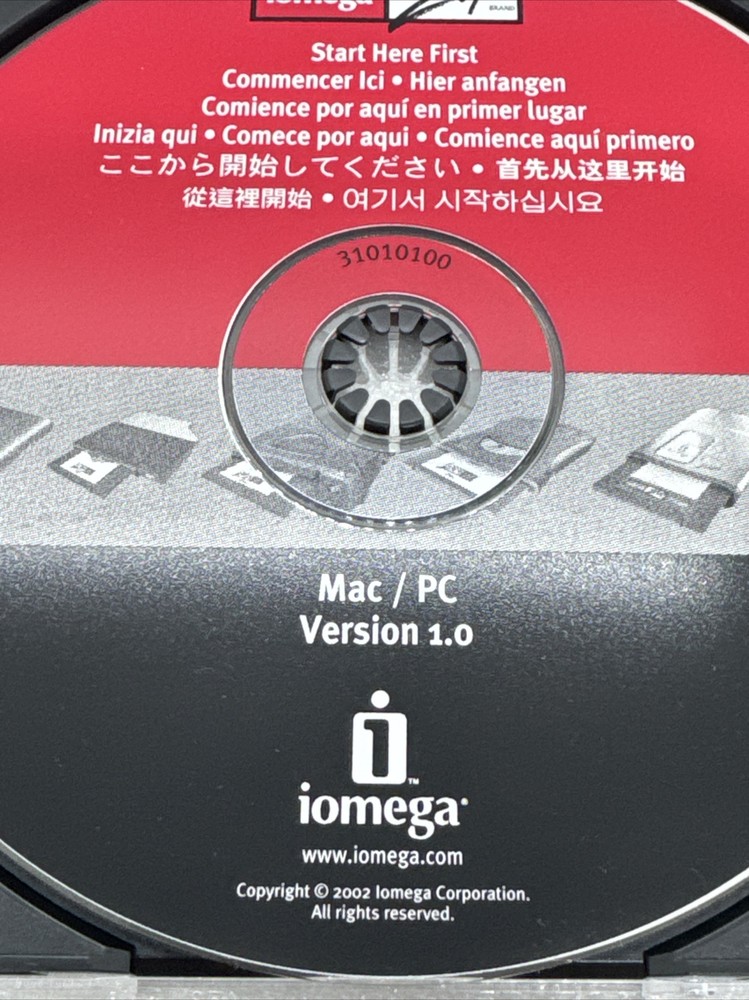 Vintage 2002 Iomega Zip Mac/PC Version 1.0 CD