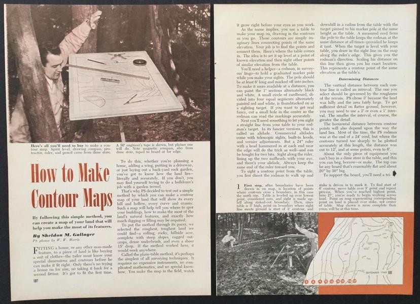HowTo make CONTOUR MAPS 1949 Surveying INFO Simple Mapping