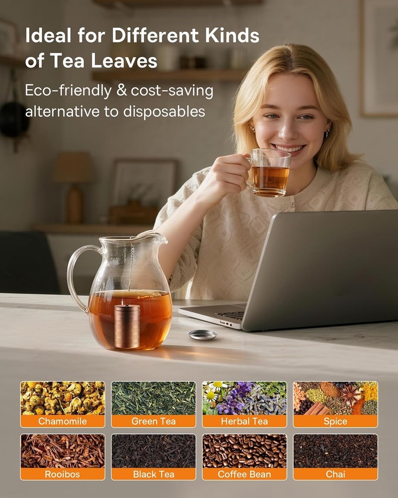 House Again Tea Infusers, Extra Fine Mesh Tea Strainers for Loose Tea, Updated S