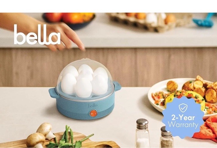 Bella Electric Egg Cooker, 7 Eggs Capacity Tray, Single Stack, for Poached, Scra