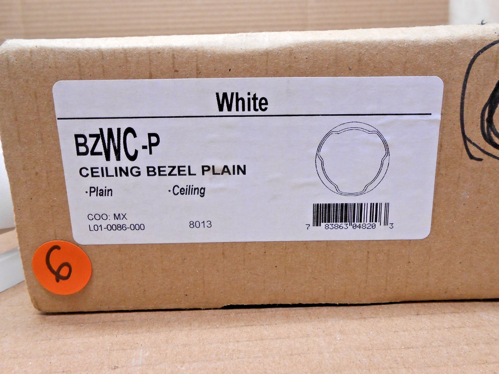 BOX OF 6 NEW SYSTEM SENSOR CEILING BEZEL PLAIN WHITE (2 BOXES AVAILABLE)
