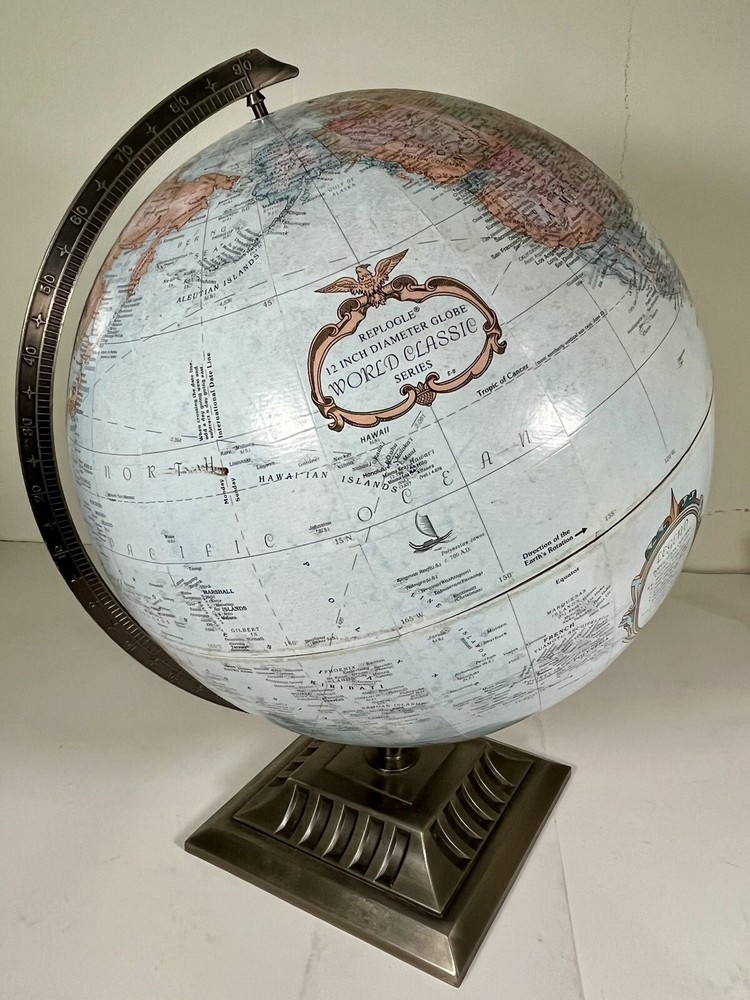 Vintage Replogle 12 Inch World Classic Series Globe Raised Textured Map
