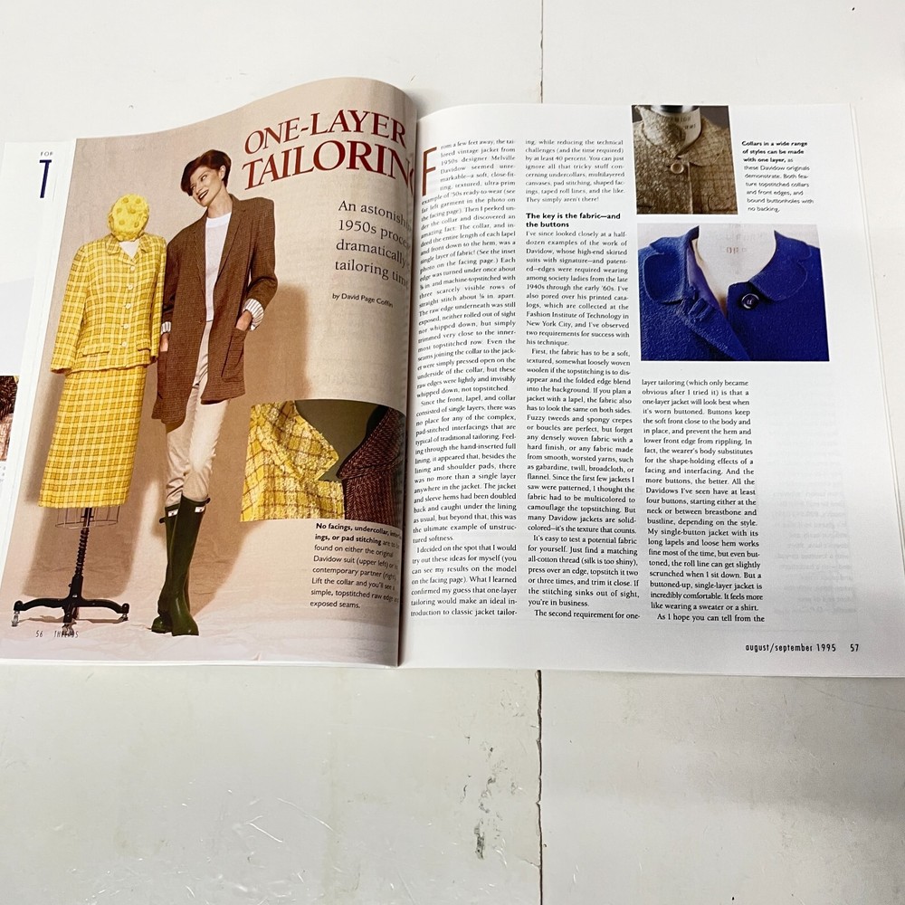 Threads Sewing back issue Magazines 1995 September #60 Machine-Sew TAUNTON'S