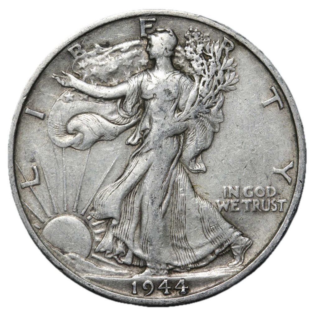 1944-D Walking Liberty Half Dollar In XF Condition