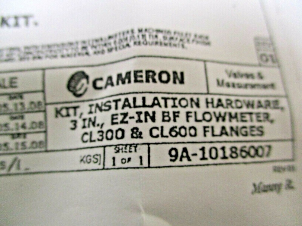 CAMERON, INSTALLATION HARDWARE KIT, 2295186-01, 3" 300/600# RF