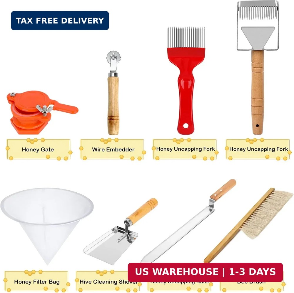 Blisstime Beekeeping Supplies, 30 PCS Bee Keeping Starter Kit, Beekeeping Tools
