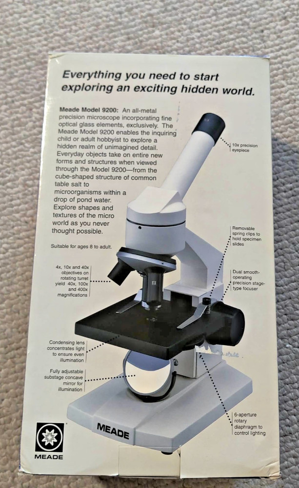 Vintage Meade Microscope Model 9200 IN BOX For Kids