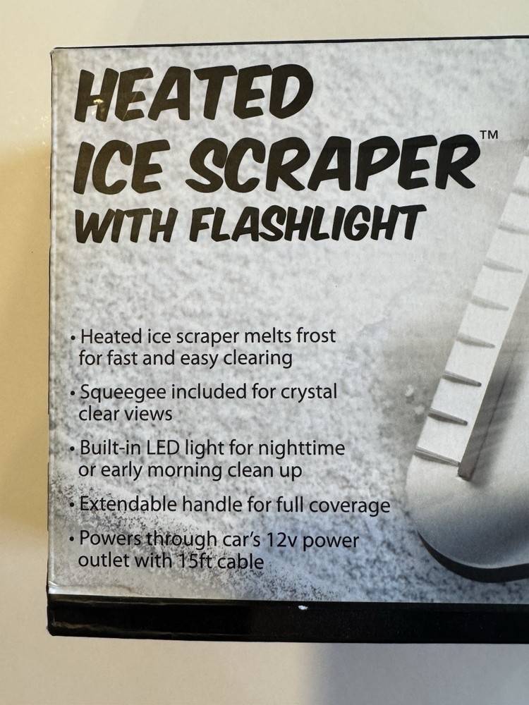 Protocol Heated Ice Scraper with Flashlight Brand New In Box