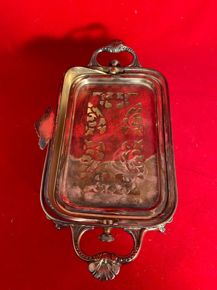 Folgate Silver Plated Small Server w/ Sliding Lid & Grate Made In England