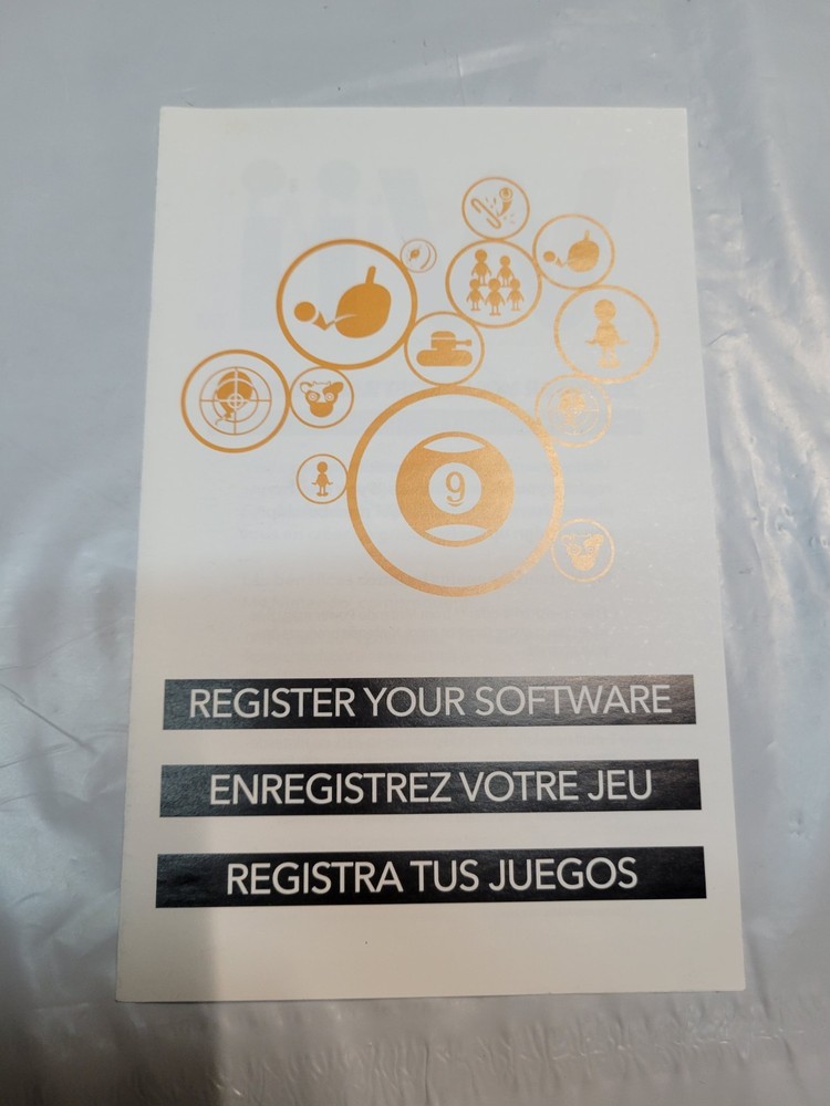 Nintendo Wii Registration INSERT ONLY