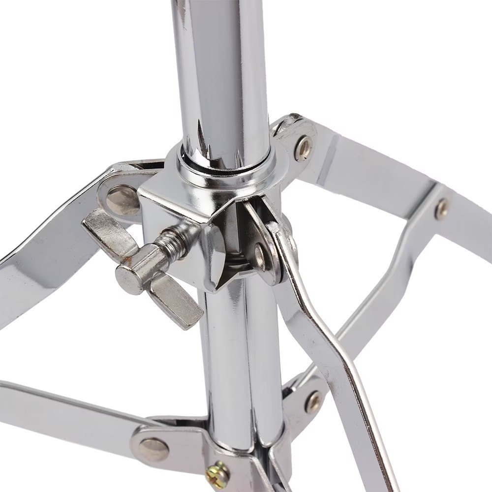 Plated Dumb Snare Drum Stand Tripod Silver