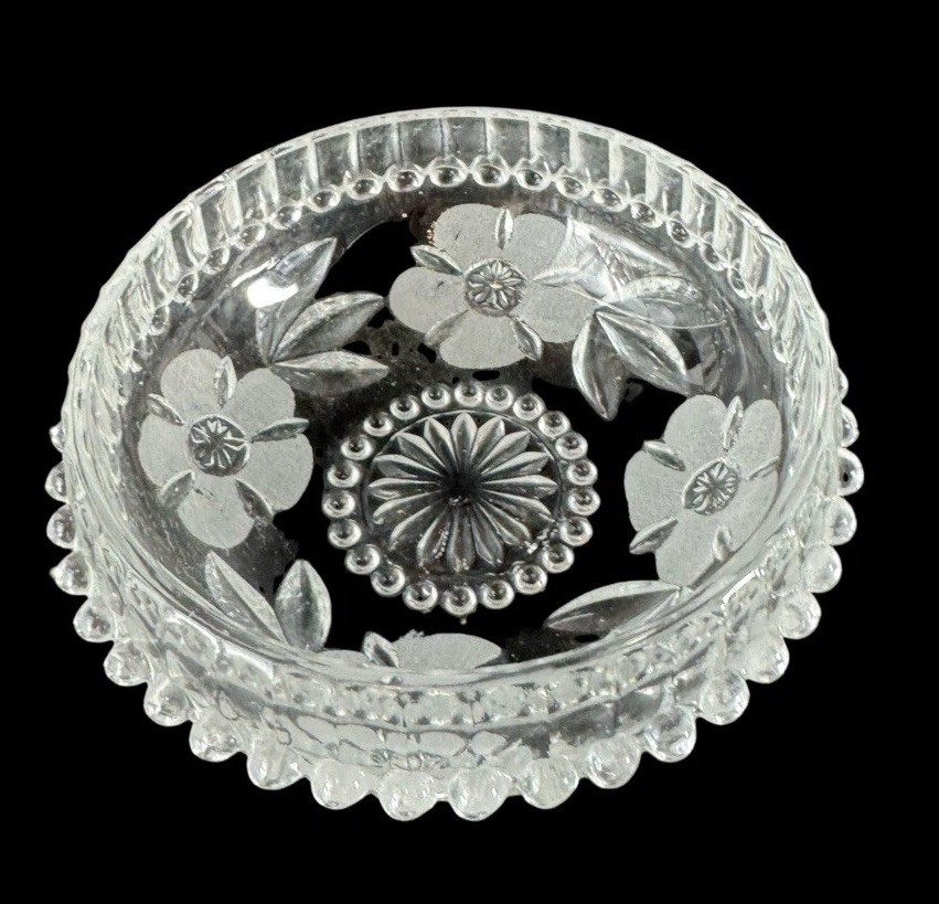 DECOR Italian Floral Beaded Art Glass Serving Bowl Set & Six Bowls Insalta Oslo