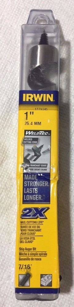 IRWIN 1779345 SHIP AUGER BIT WITH WELDTEC - 1" X 7.5"