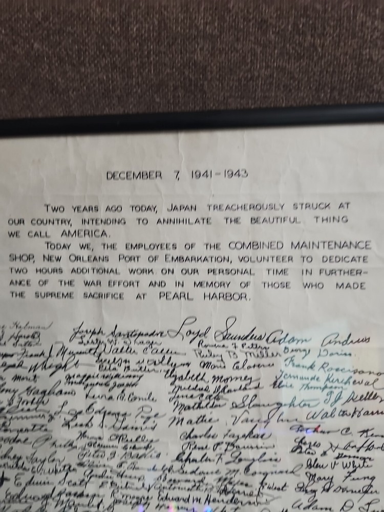 Dec 7th 1941-43 Signed Worker Agreement For The War Effort!!! Check This Out!
