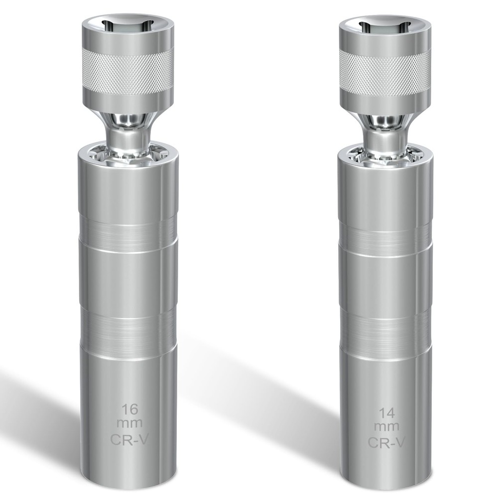 14mm&16mm Spark Plug Socket Set, Thin Wall 3/8" Drive Spark Plug Sockets Remo...