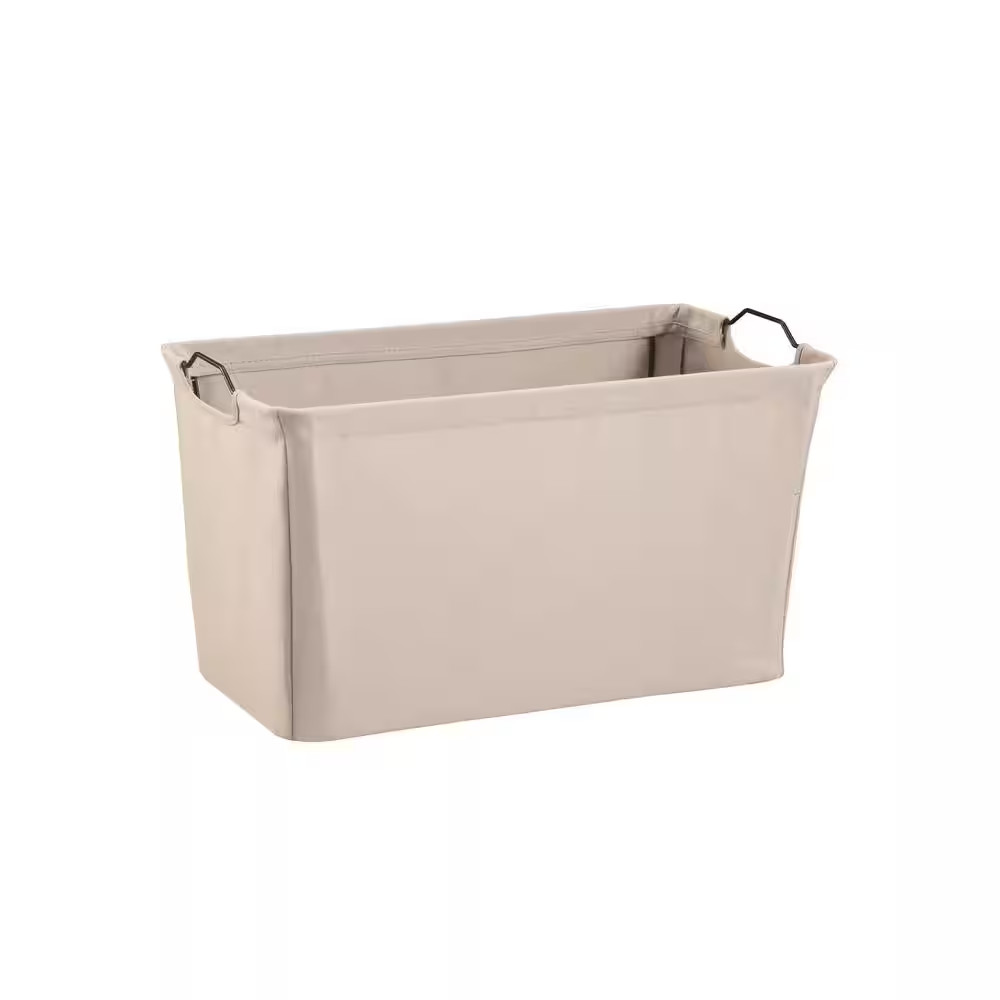 19.5 In. X 11 In. Light Gray Wire Framed Fabric Bin
