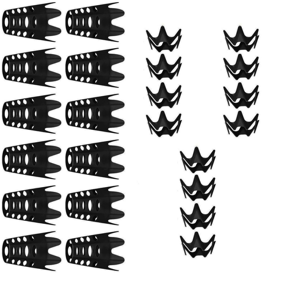 24-Piece Adjustable Golf Tees Plastic Black for Simulator and Practice Mat